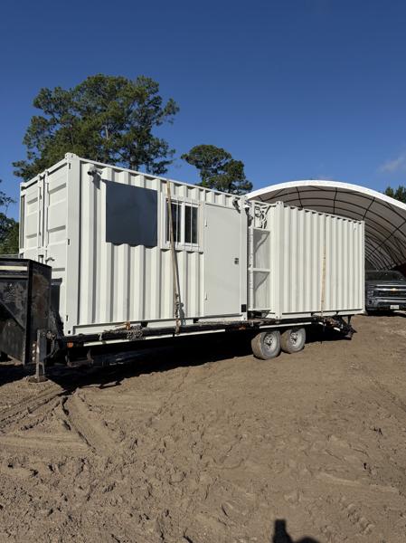 Custom climate-controlled break room container build by ForgeX Industries