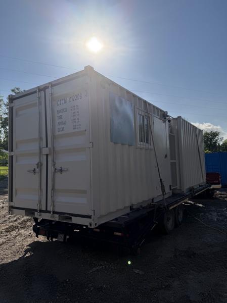 Climate-controlled break room container detail by ForgeX Industries