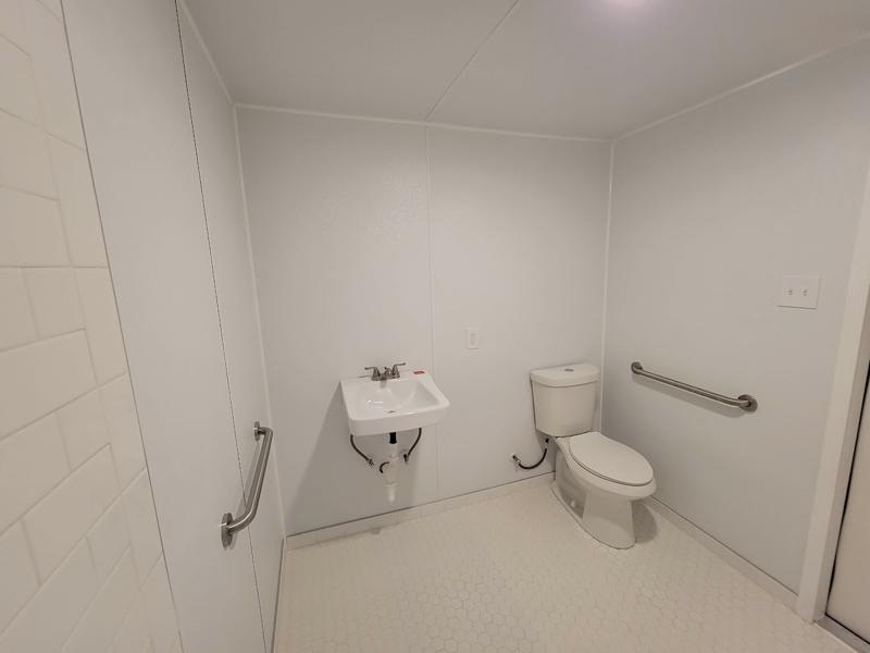Finished restroom container detail by ForgeX Industries