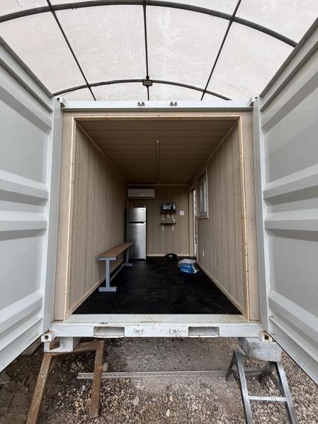 Container break room shelter for jobsite crews by ForgeX Industries