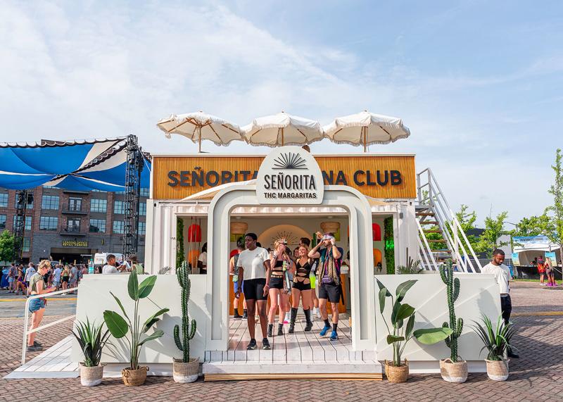 Custom shipping container bar build named Senorita by ForgeX Industries